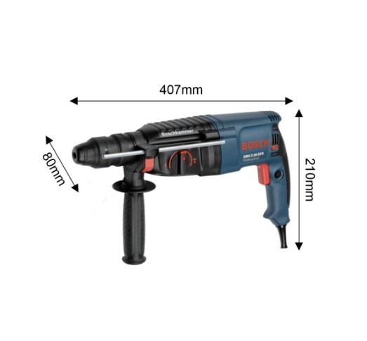 Bosch GBH 2-26 DFR Professional SDS Plus Rotary Hammer – Versatile Drill with Quick Change Chuck for Concrete, Steel, and Wood Applications